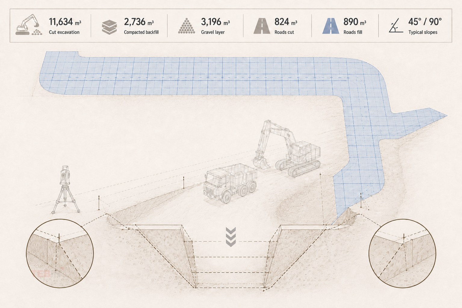 Cut and Fill Analysis for BIM-Based Earthworks Planning - BIM article from TEBIN